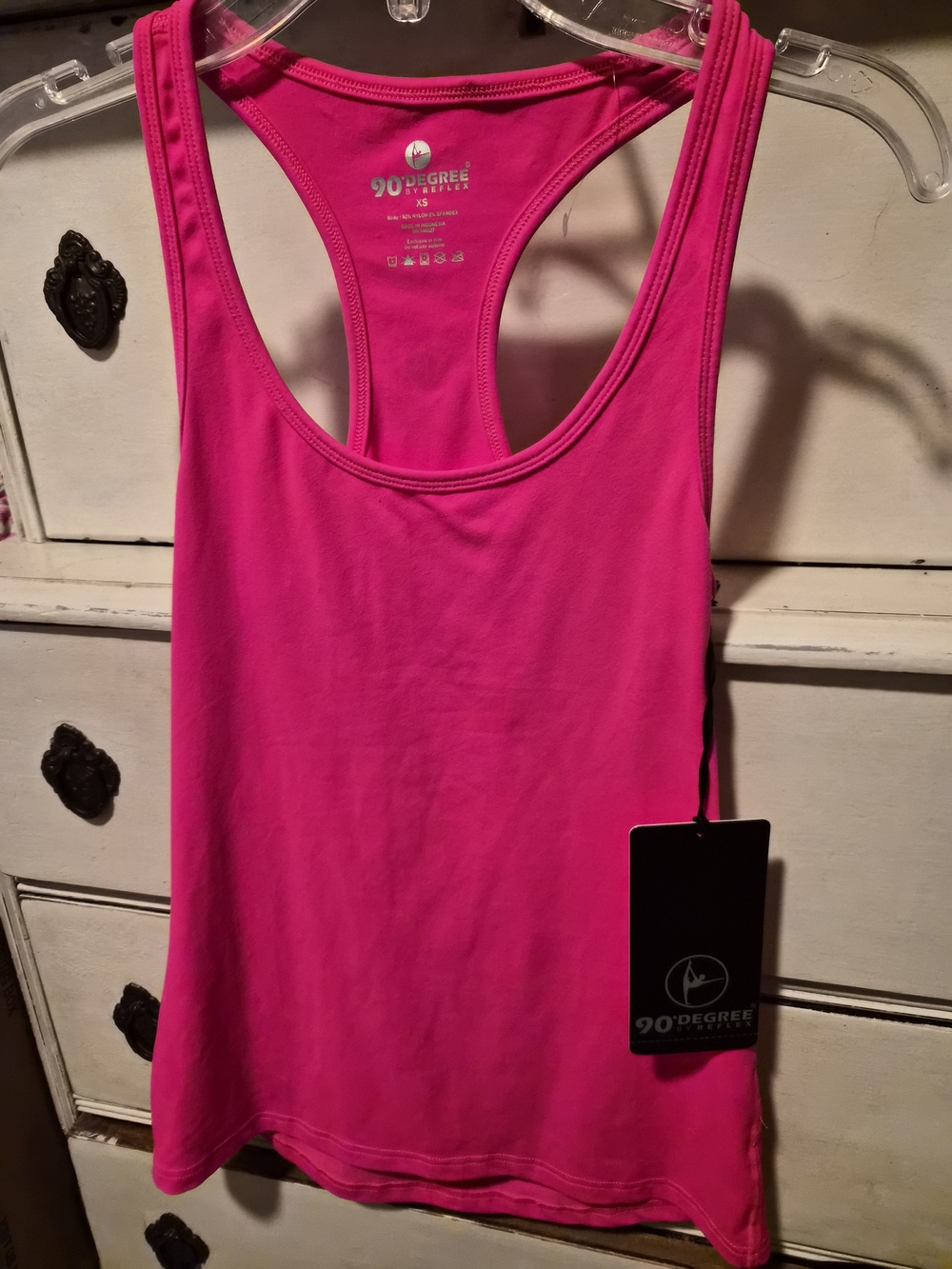 NWT 90 Degree By Reflex Pink Blaze Racerback Tank XS - Picture 3 of 11